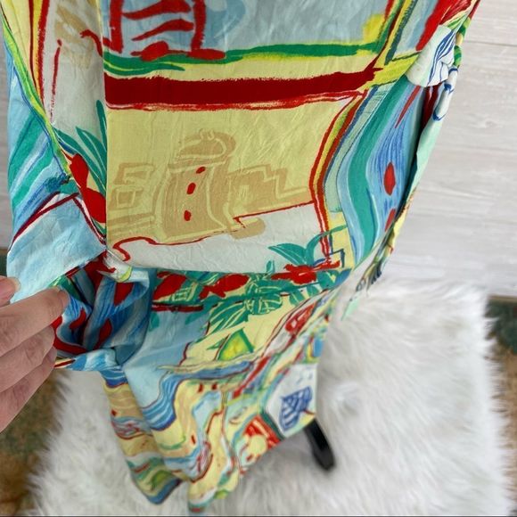 Vintage Jams World Beaches Button Down Shift Maxi Dress - Picture 6 of 10